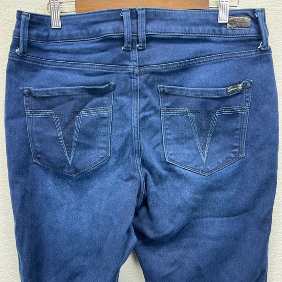 Seven7 High Rise Skinny Crop Jeans Classic Wash Size 14 Skin-Fit MY-1466D - Picture 2 of 14